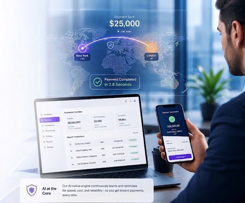 AI-native instant payment platform for secure real-time global payments